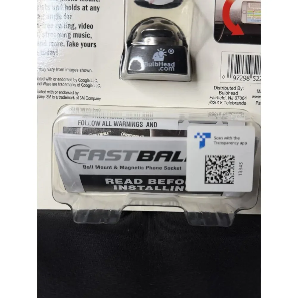 New Fastball Magnetic Ball & Socket Phone Mount BulbHead Dashboard 360 Any Angle